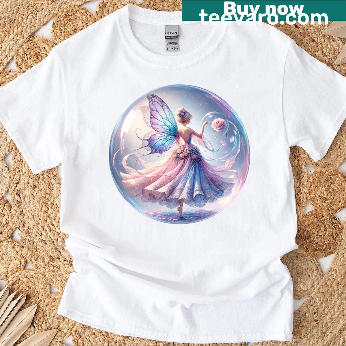 Inspirational t-shirt with Fairy Of Beauty Creation slogan — on a men's t-shirt