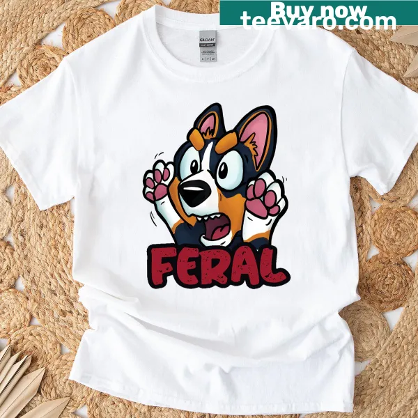 Oversized t-shirt featuring a feral dog illustration