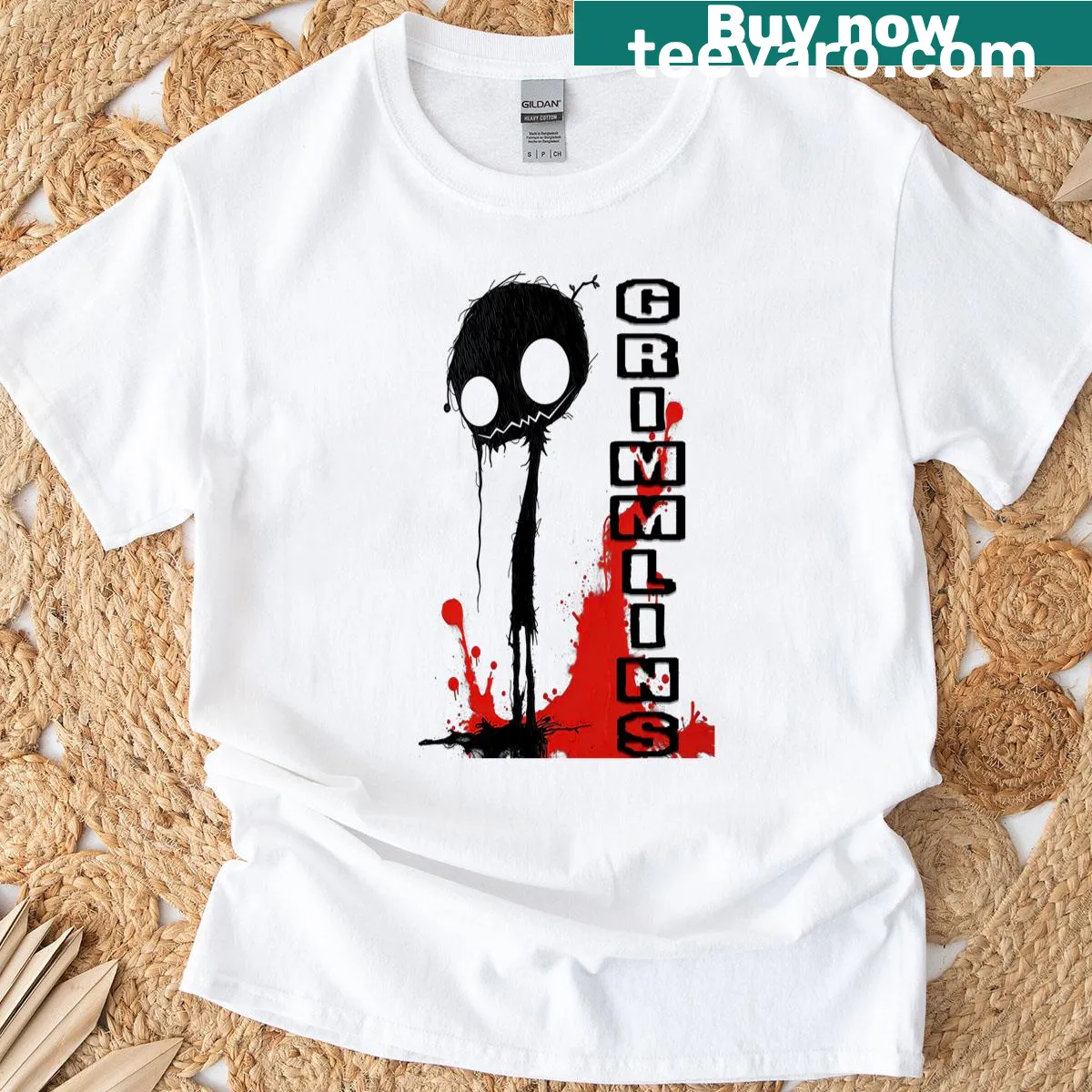 G Globs T-shirt with abstract typography design — on a men's t-shirt