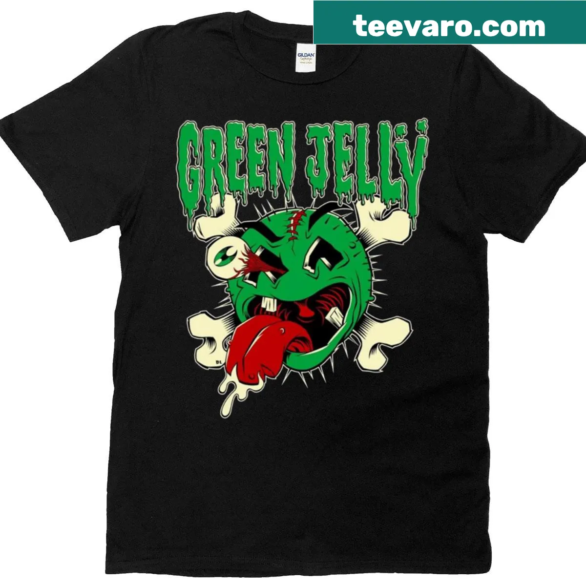 Retro T-shirt celebrating the band Green Jell. — on a men's t-shirt