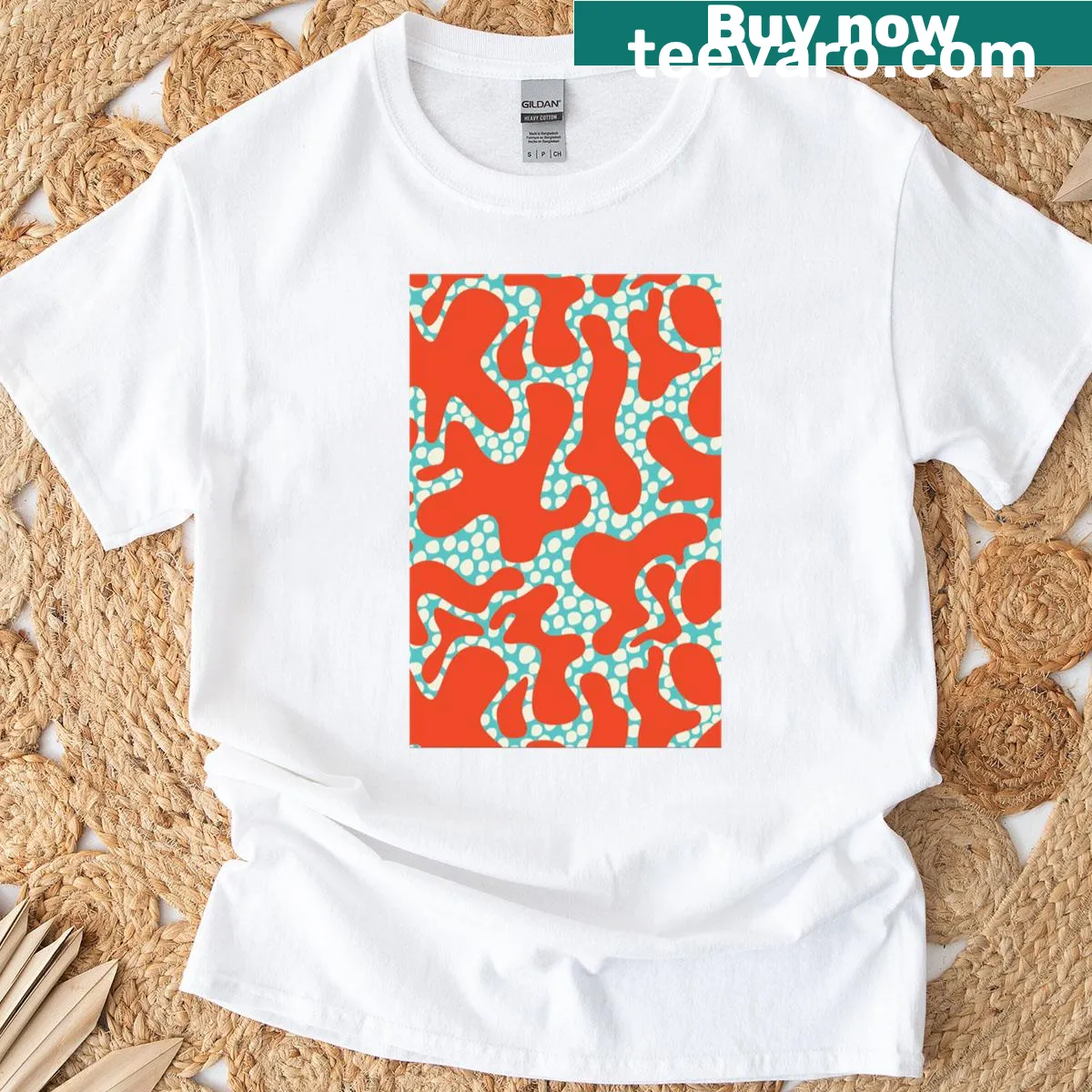 Playful abstract typography on a t-shirt — on a men's t-shirt