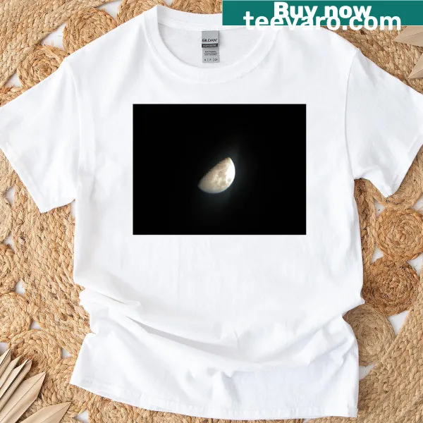 Oversized T-shirt featuring an artistic half moon design