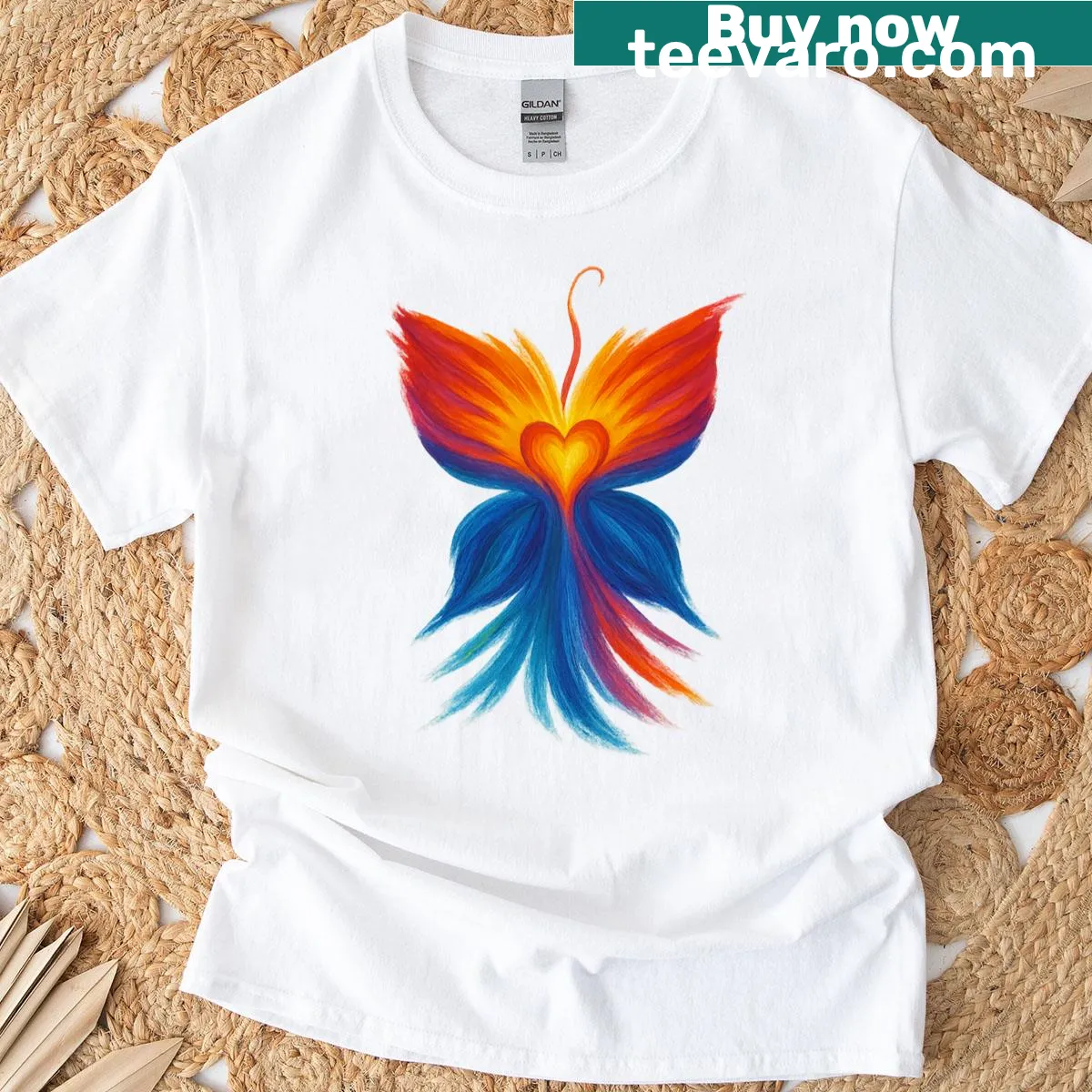 Heart wings design symbolizing love on a T-shirt — on a men's t-shirt