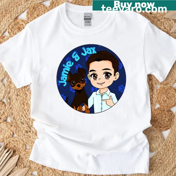 T-shirt featuring playful graphic of the name Jamie Jax