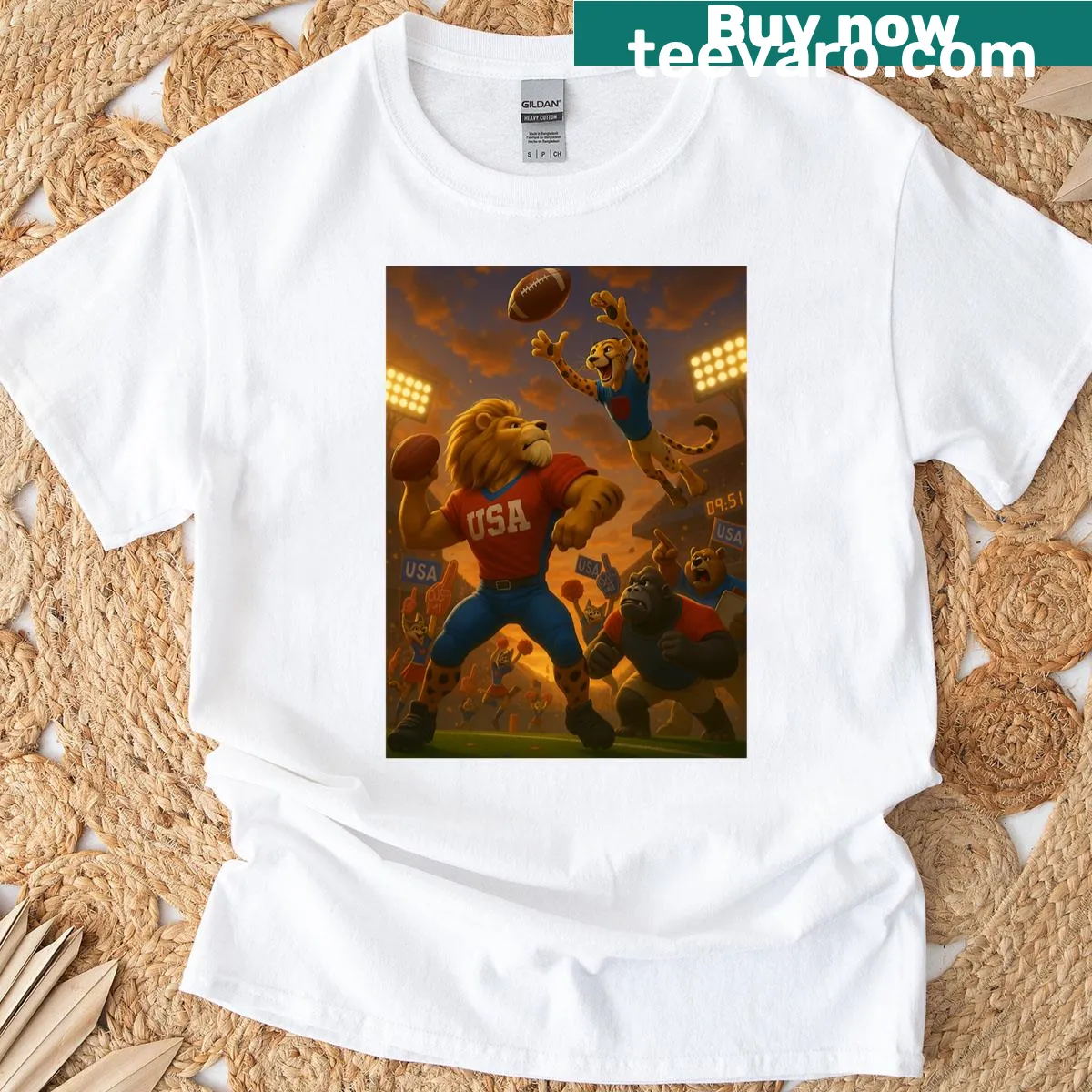 Typography design featuring 'Leon' and football graphics on a T-shirt — on a men's t-shirt