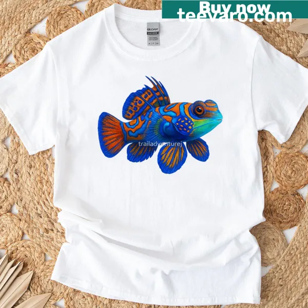Illustrated Mandarin fish on T-shirt