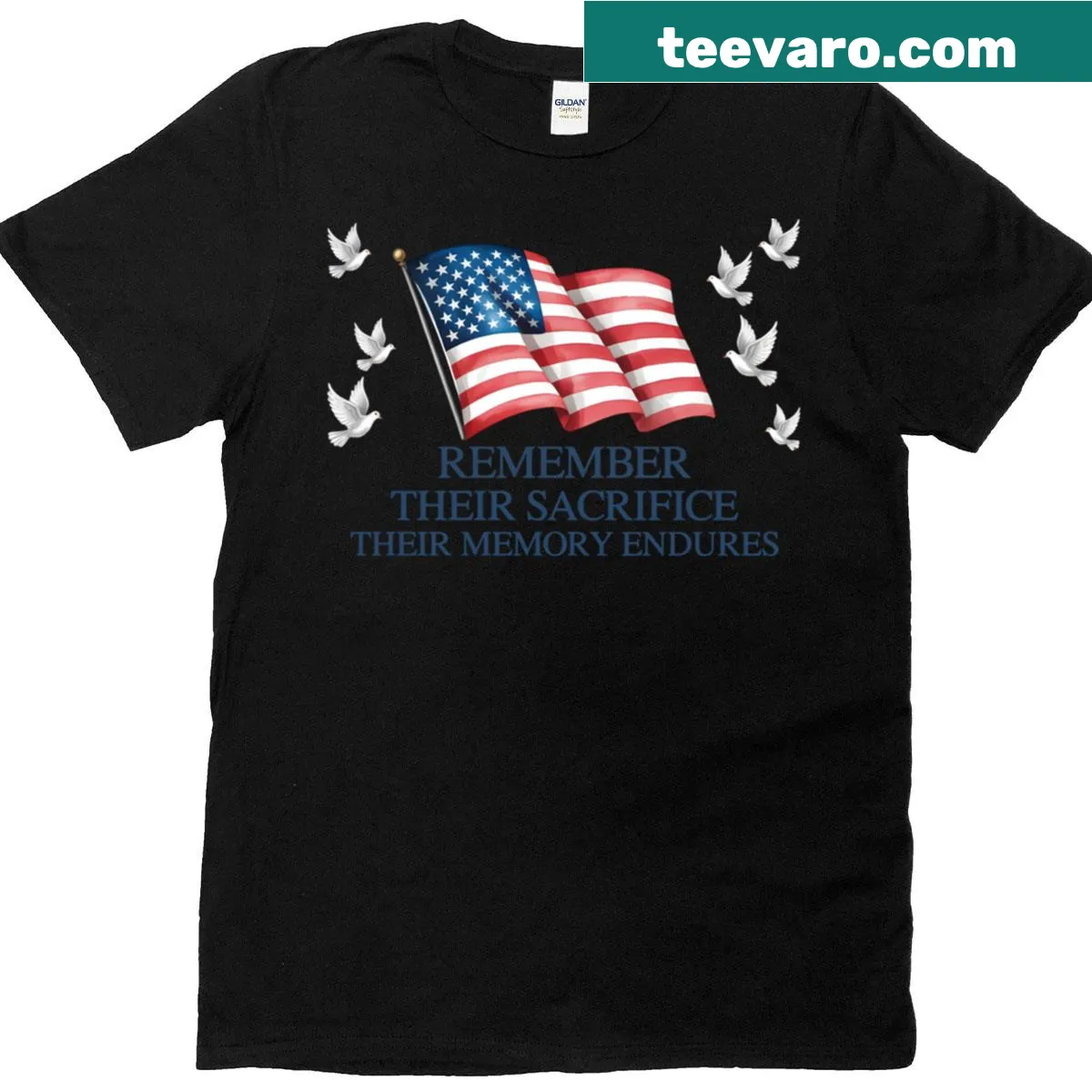 Memorial Day T-shirt honoring soldiers with respectful typography — on a men's t-shirt