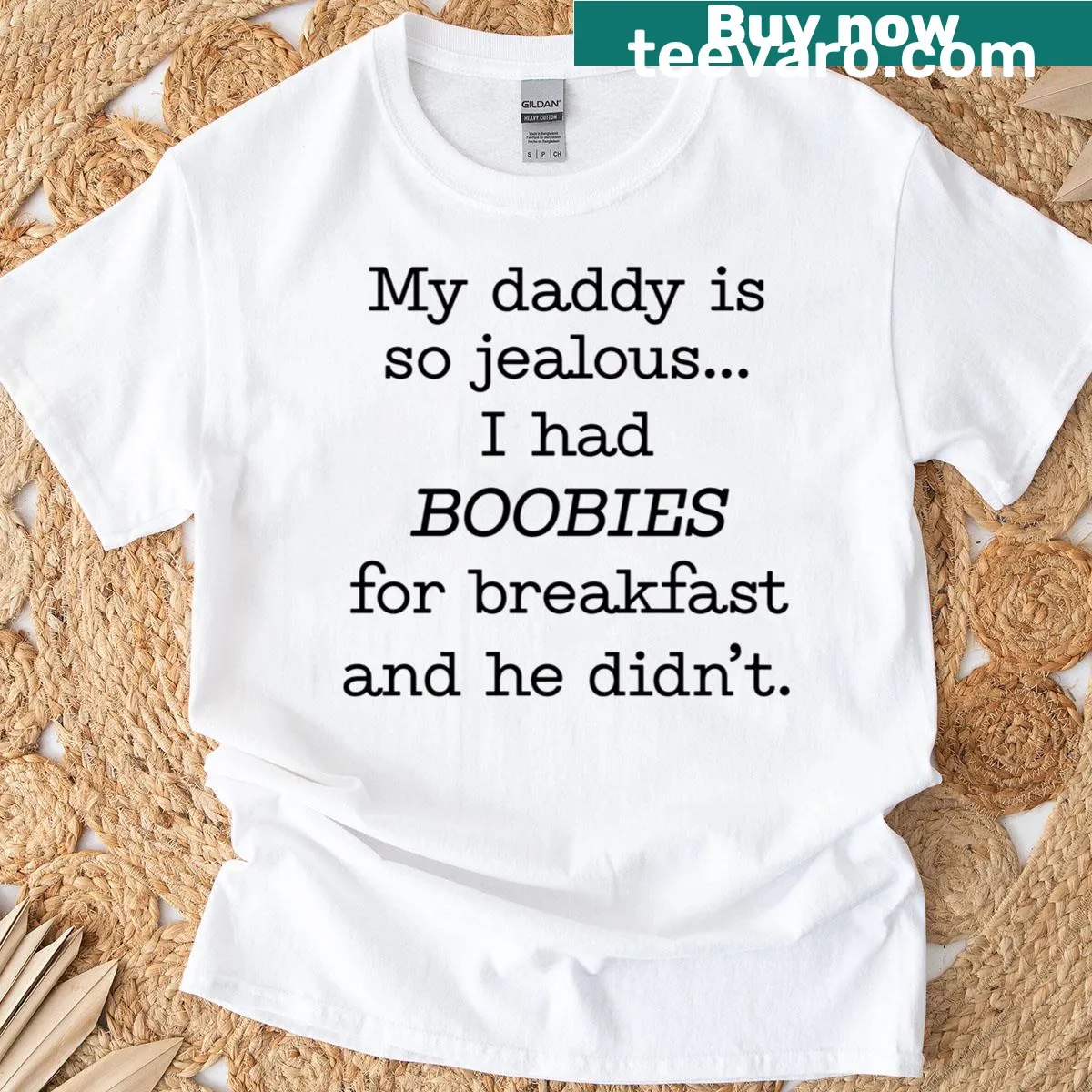 Funny dad t-shirt with humorous breakfast saying — on a men's t-shirt