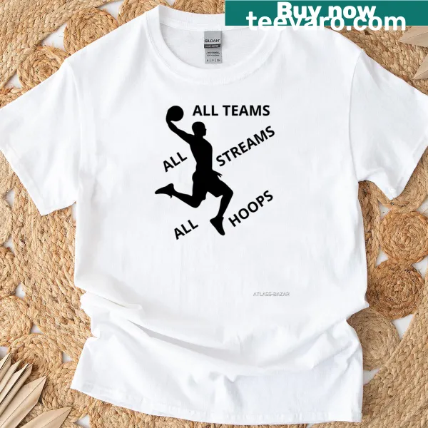 T-shirt featuring bold typography celebrating NBA teams