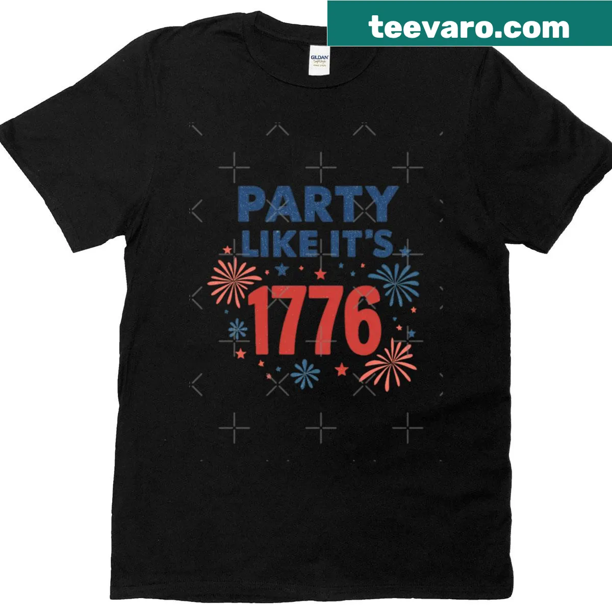 T-shirt with the phrase 'Party Like Its 1776' celebrating independence — on a men's t-shirt