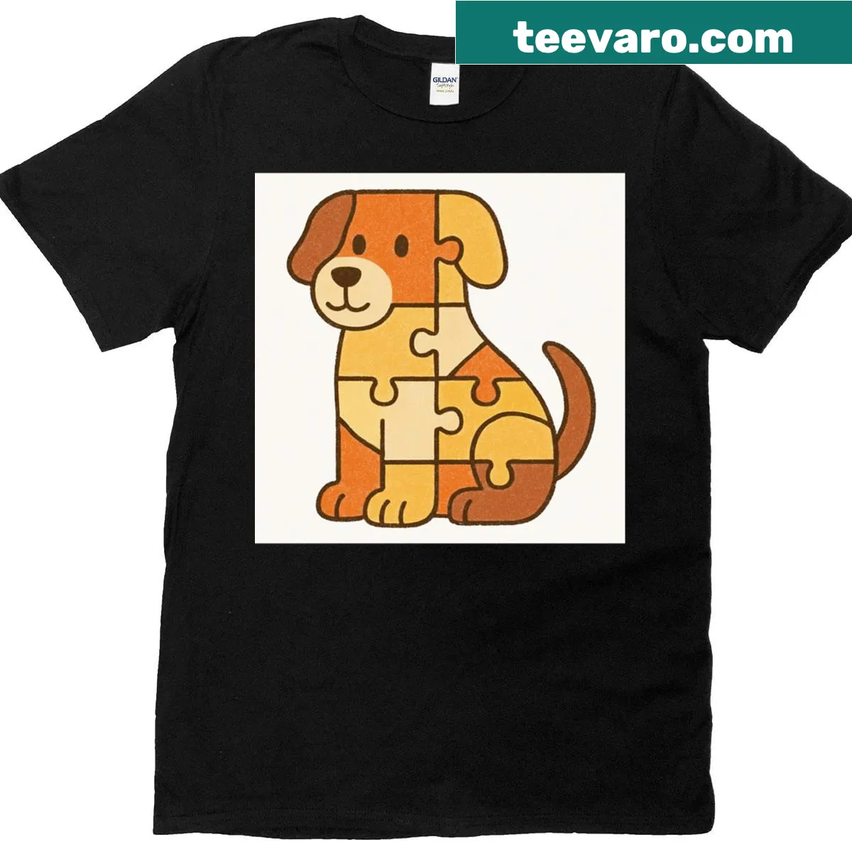 Typography shirt with the quote 'Pieces Of Love A Dog Built' — on a men's t-shirt