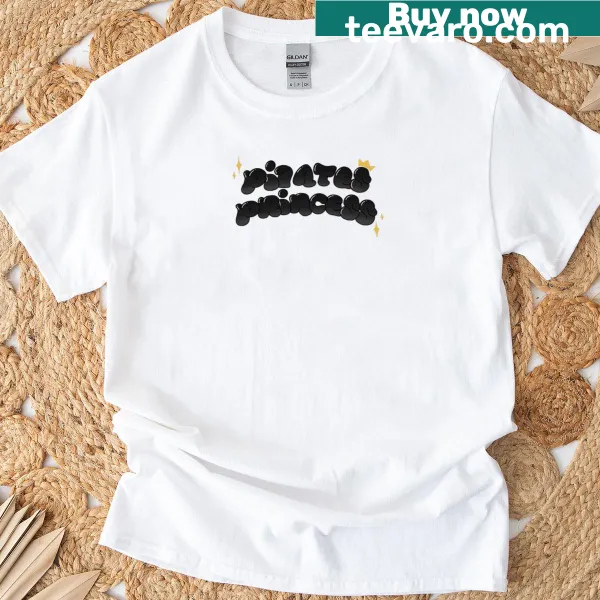 Stylish black T-shirt with Pilates Princess typography