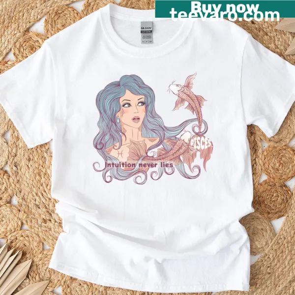 Edgy T-shirt featuring Pisces-themed dreamy design