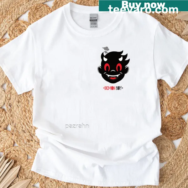 Oversized T-shirt with edgy 'Piss-taker Demon Boy' graphic