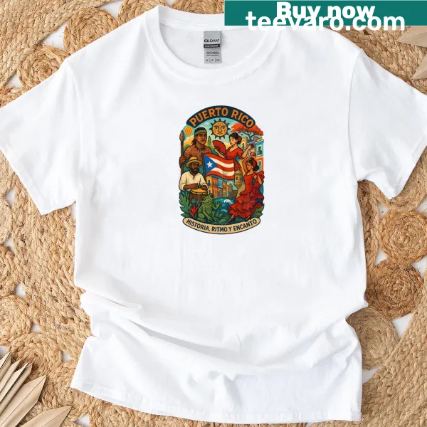 Puerto Rican flag design on a premium T-shirt