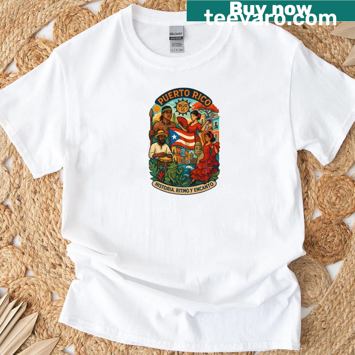 Puerto Rican flag design on a premium T-shirt — on a men's t-shirt