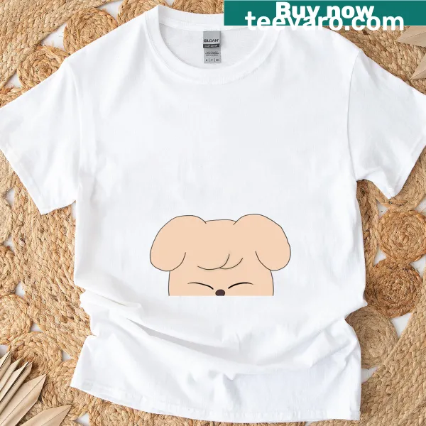 Cute cartoon T-shirt with a peekaboo puppy for kids