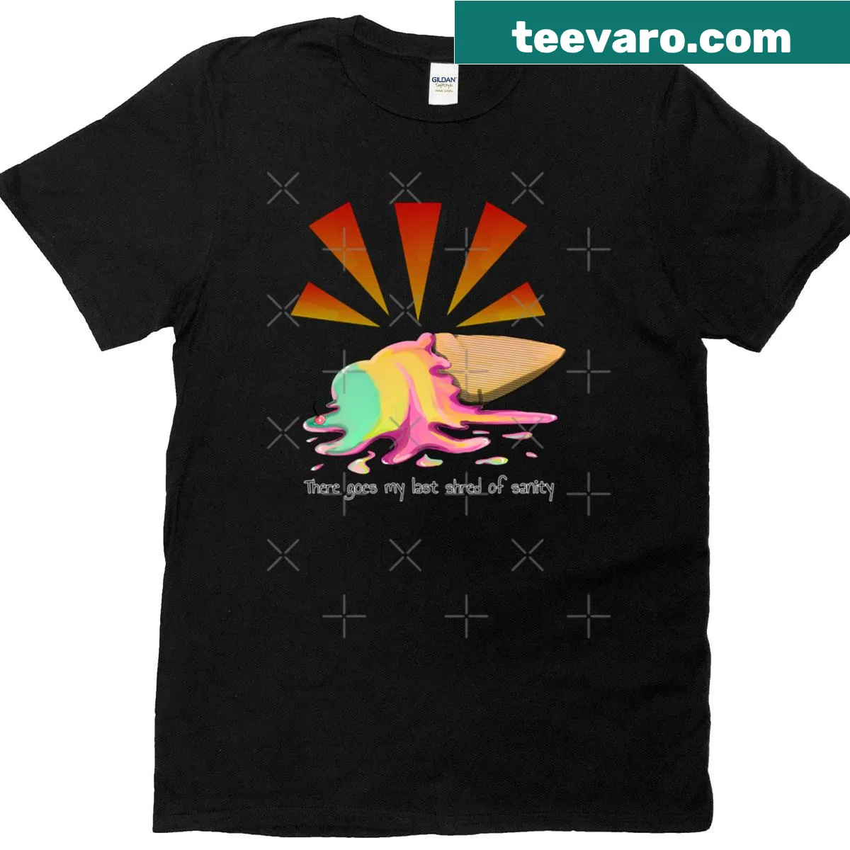 T-shirt with humorous text about losing sanity — on a men's t-shirt