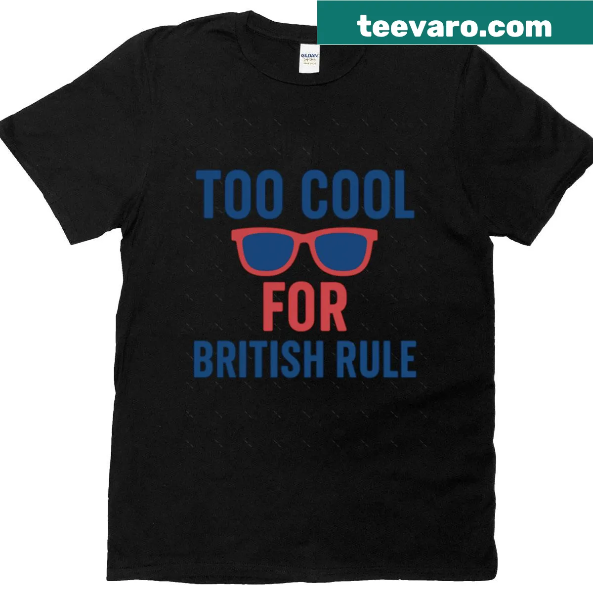 Bold typography t-shirt with a humorous patriotic message — on a men's t-shirt