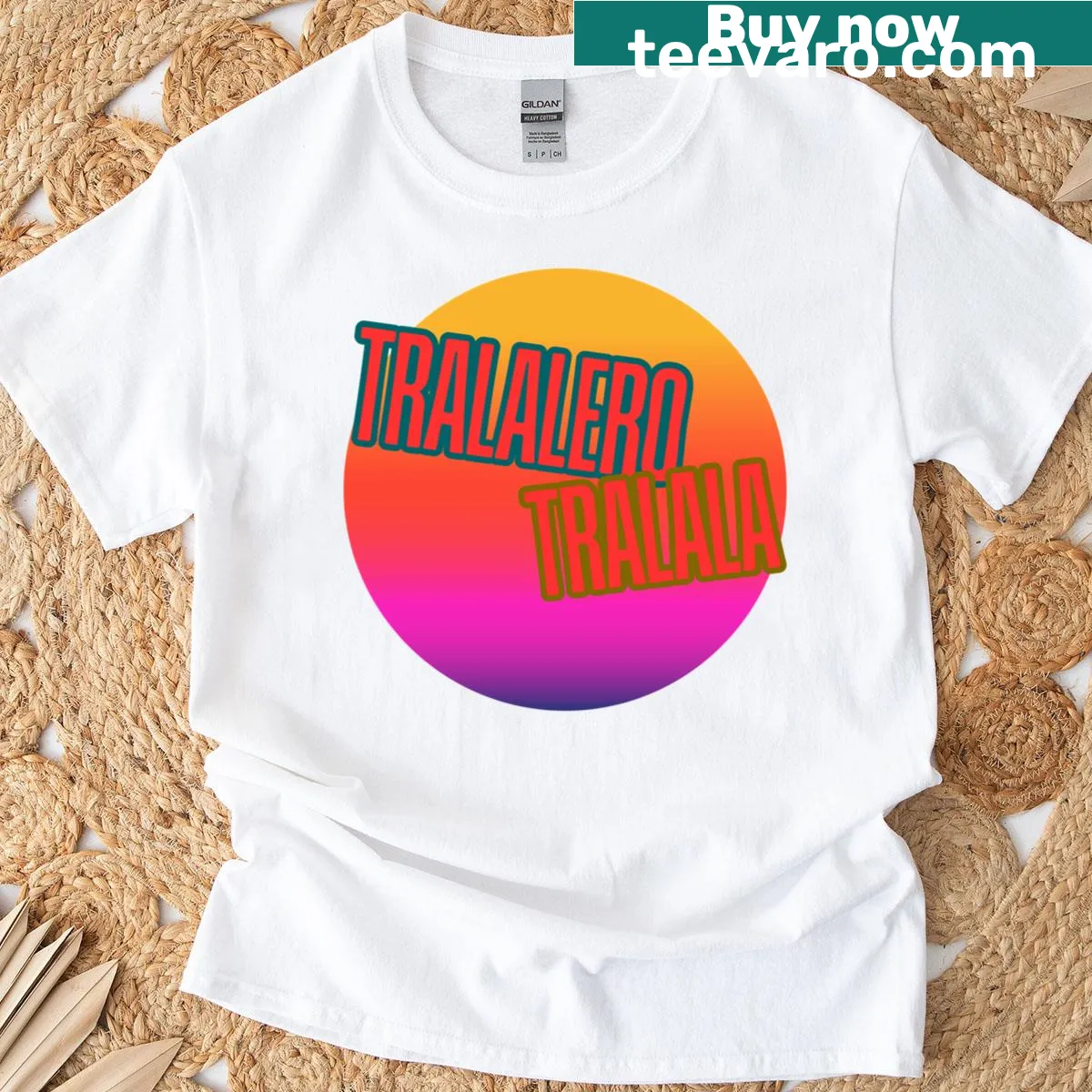Typography tee with the phrase 'Tralalero Tralala' in a fun font — on a men's t-shirt