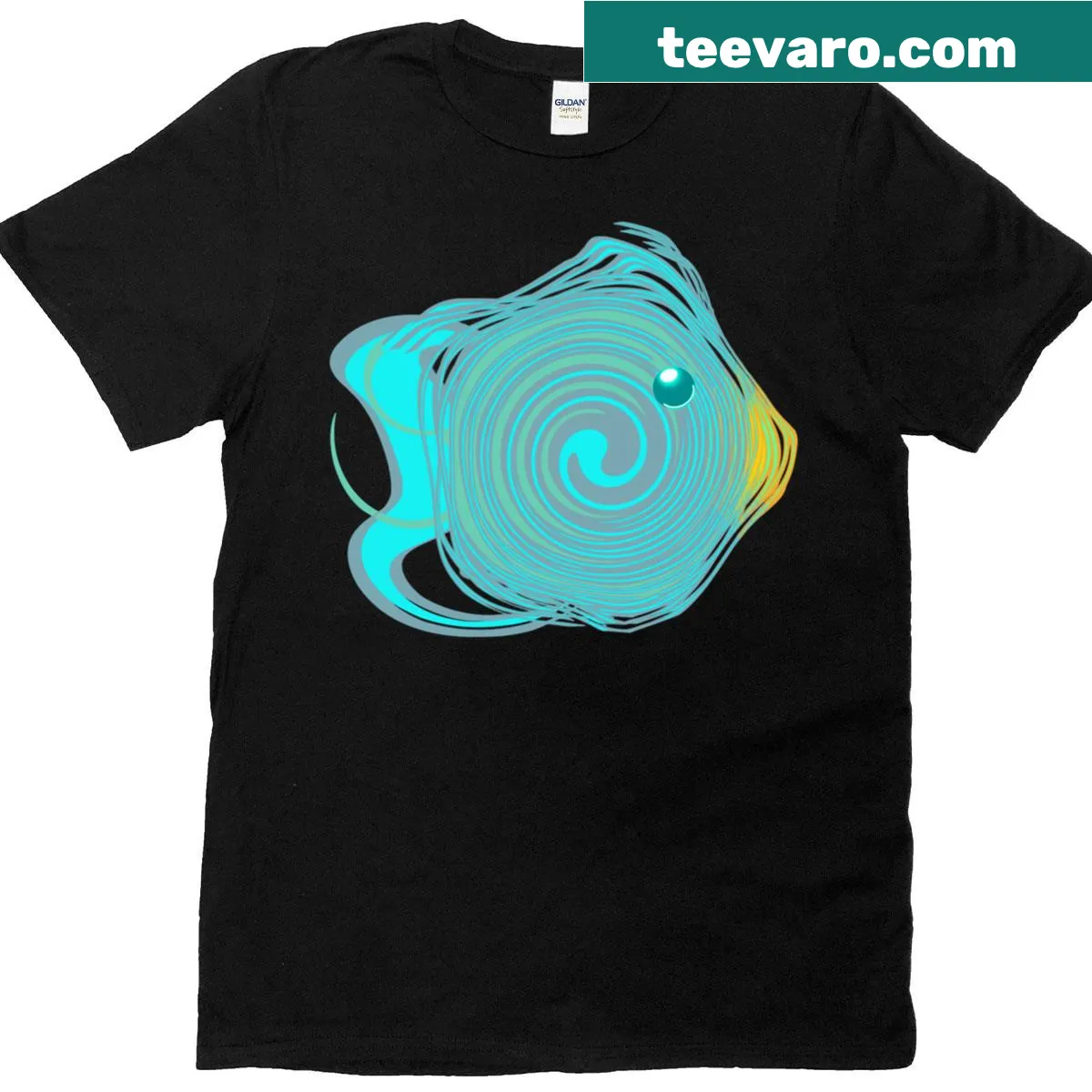 Abstract design of tropical fish on a T-shirt — on a men's t-shirt