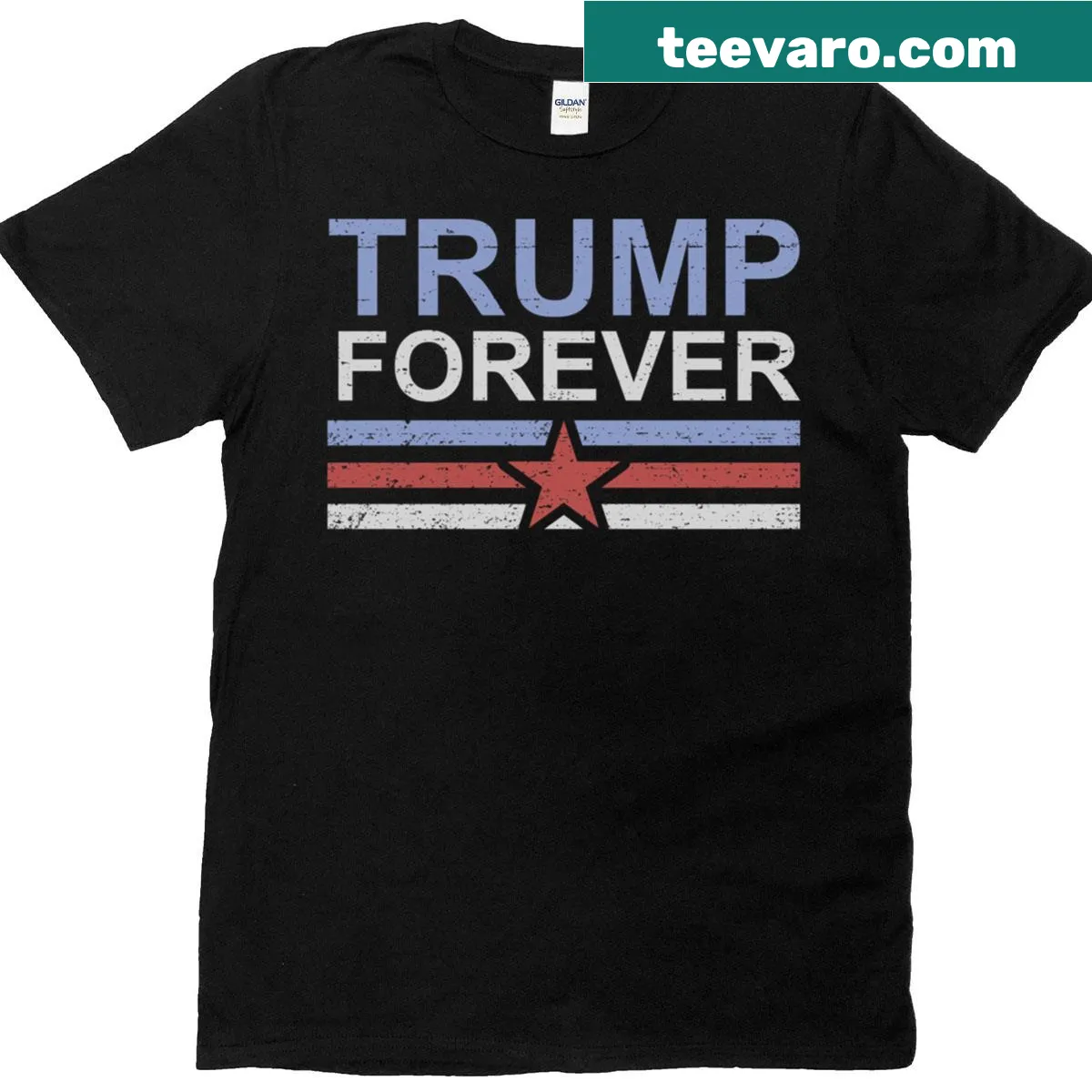 Vintage-style T-shirt supporting Trump 2028 campaign — on a men's t-shirt