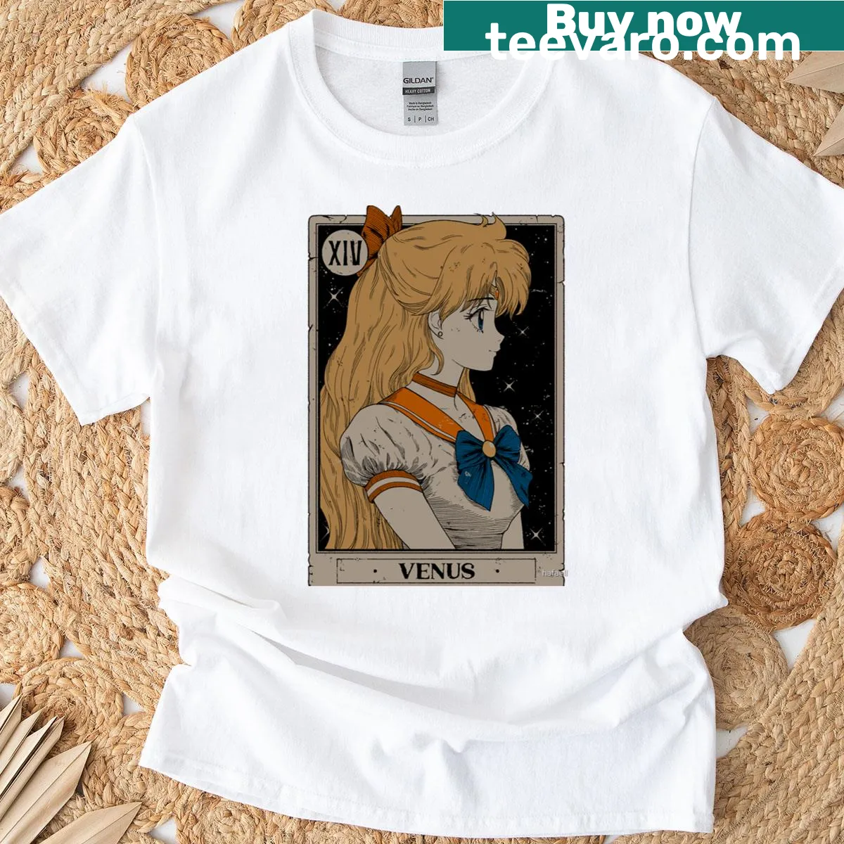 Venus Tarot Card T-shirt with magical tarot illustration — on a men's t-shirt