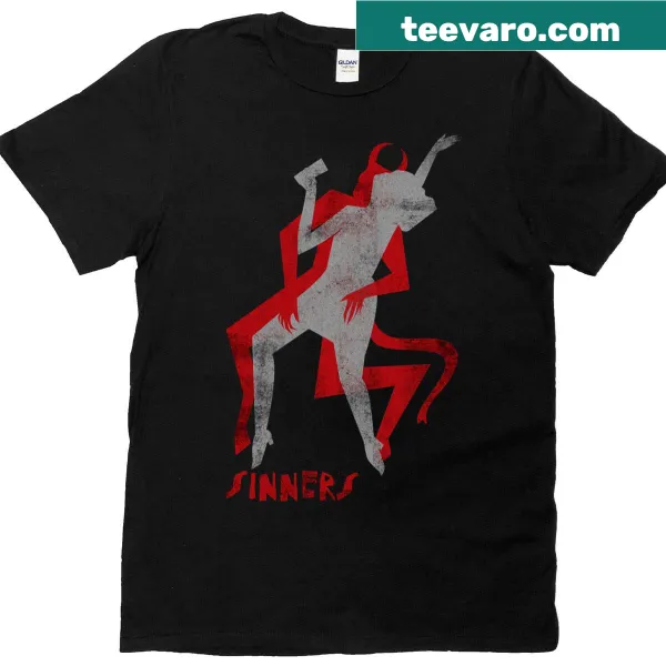 T-shirt with 'We Are All Sinners' text graphic