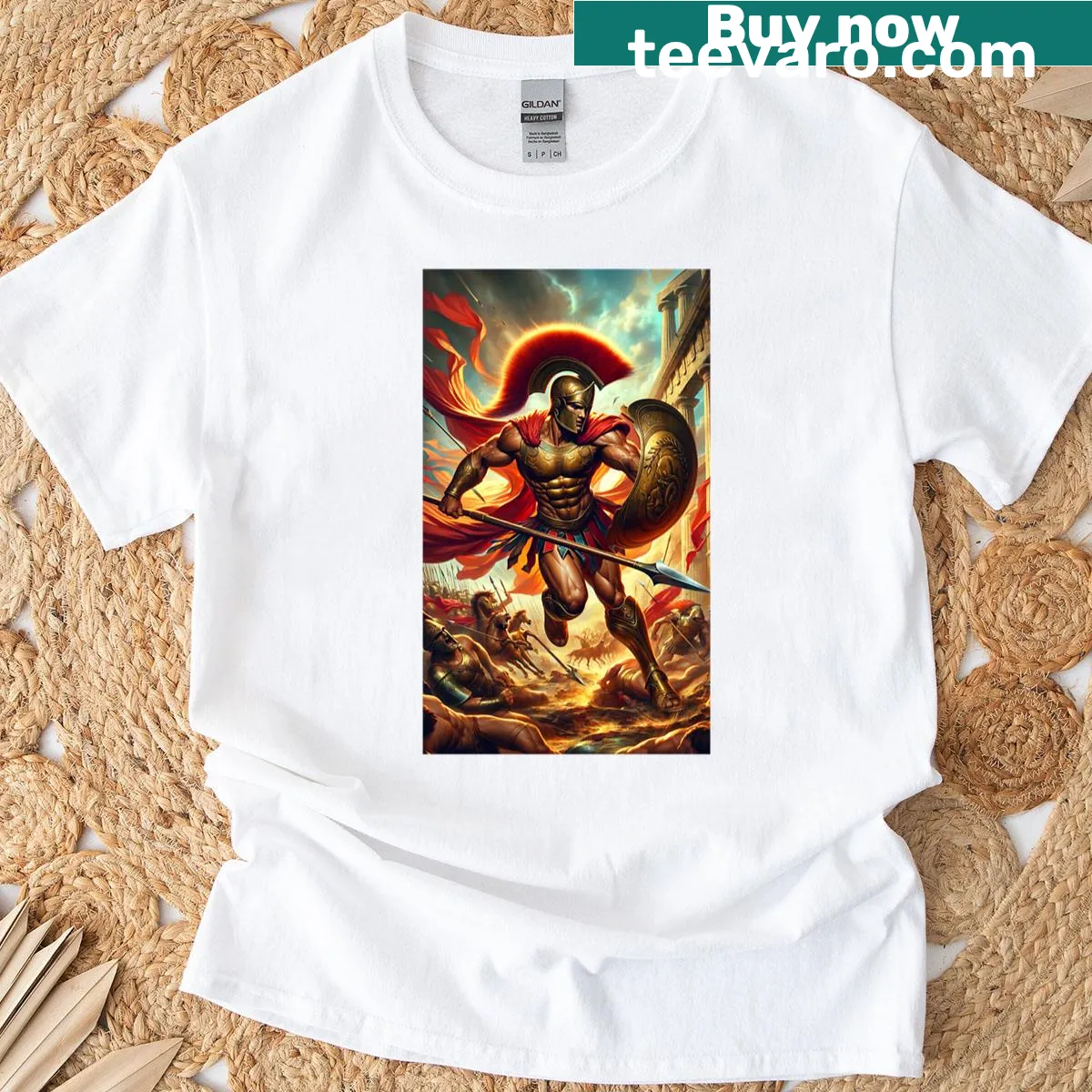 T-shirt featuring bold typography of 'Achilles Last Stand' — on a men's t-shirt