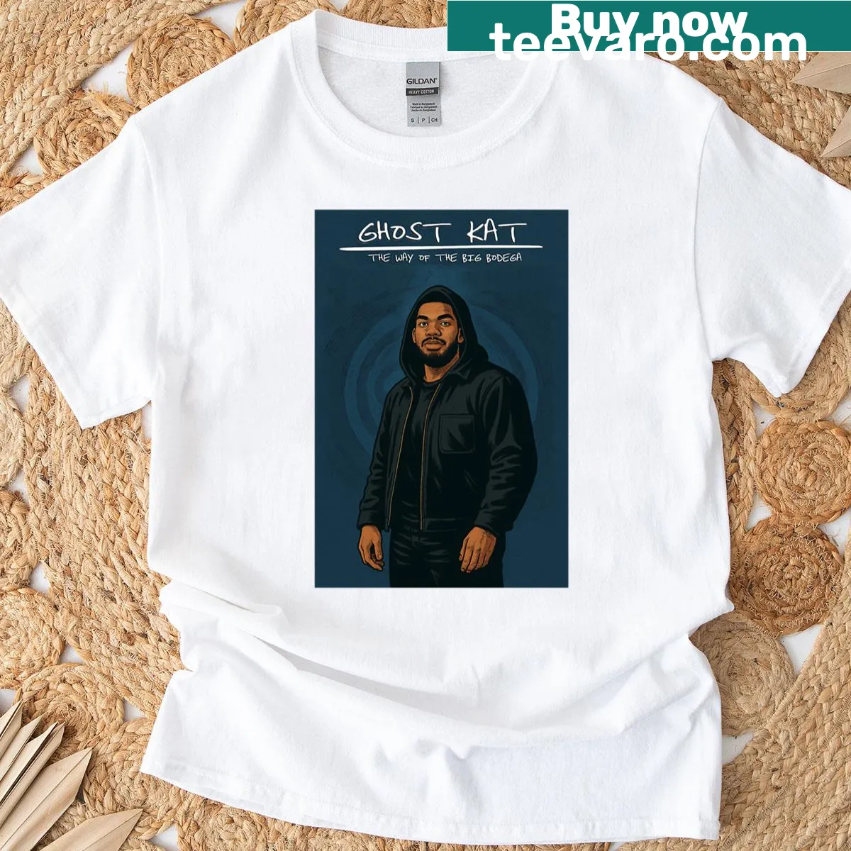 Stylized illustration T-shirt celebrating basketball action — on a men's t-shirt