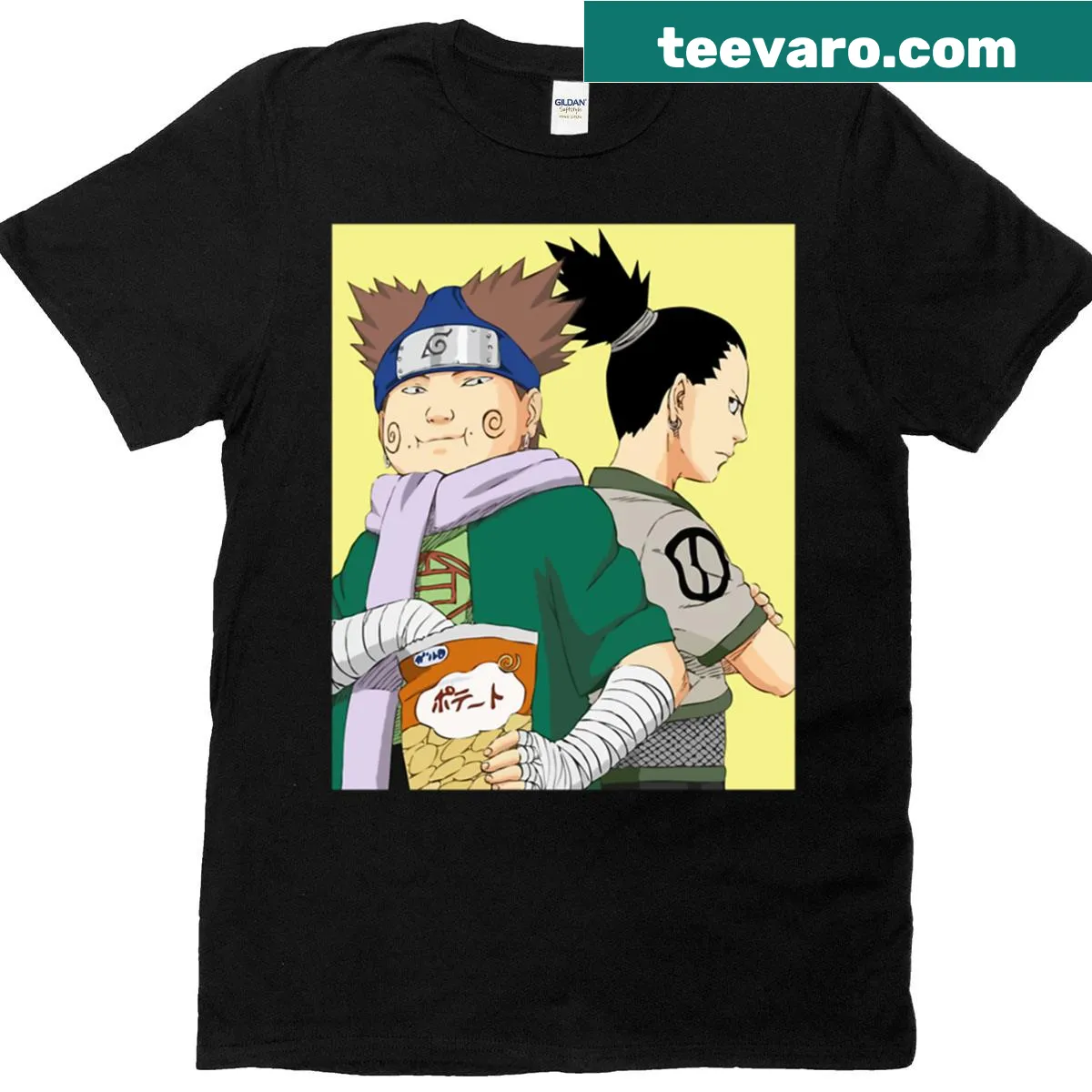 Illustration of Akimichi Chouji and Nara Shikamaru from anime — on a men's t-shirt