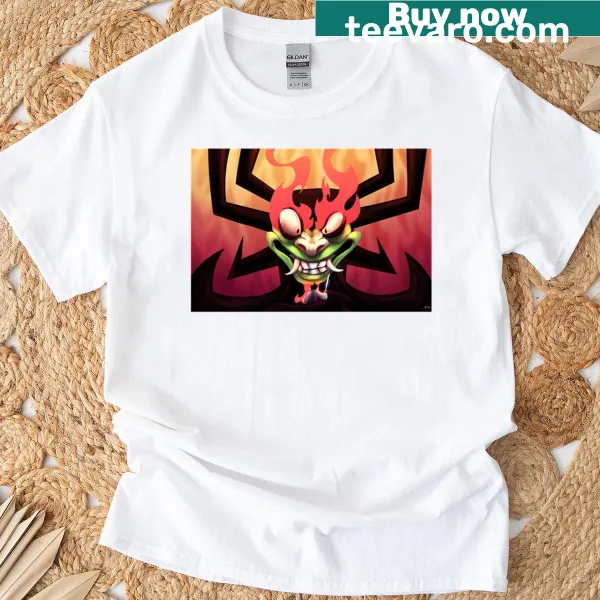 Illustration of Aku and samurai on a fantasy T-shirt