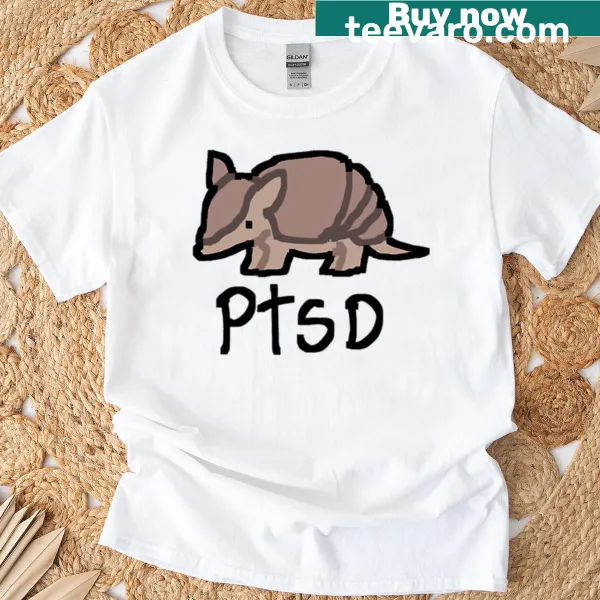 Illustration of an armadillo symbolizing resilience on a T-shirt