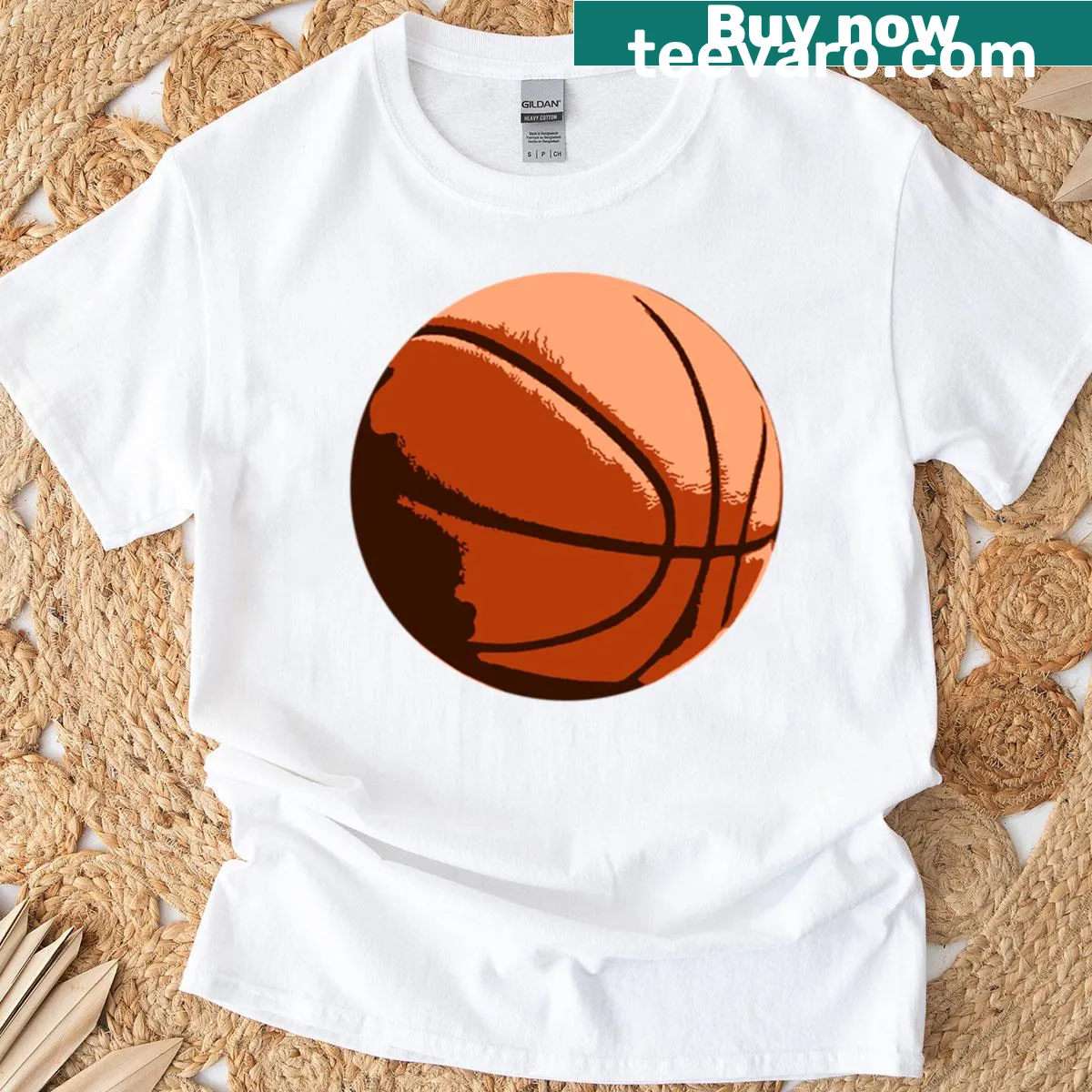 Bold basketball-themed t-shirt — on a men's t-shirt
