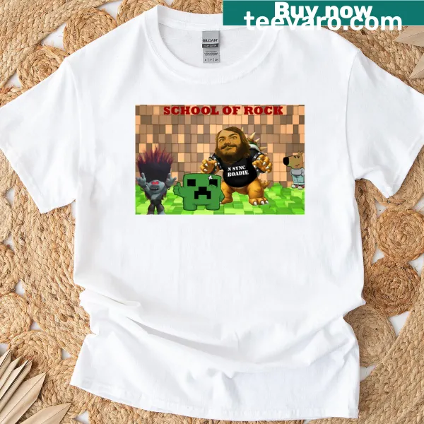 Retro-style T-shirt celebrating early 2000s rock and pop culture