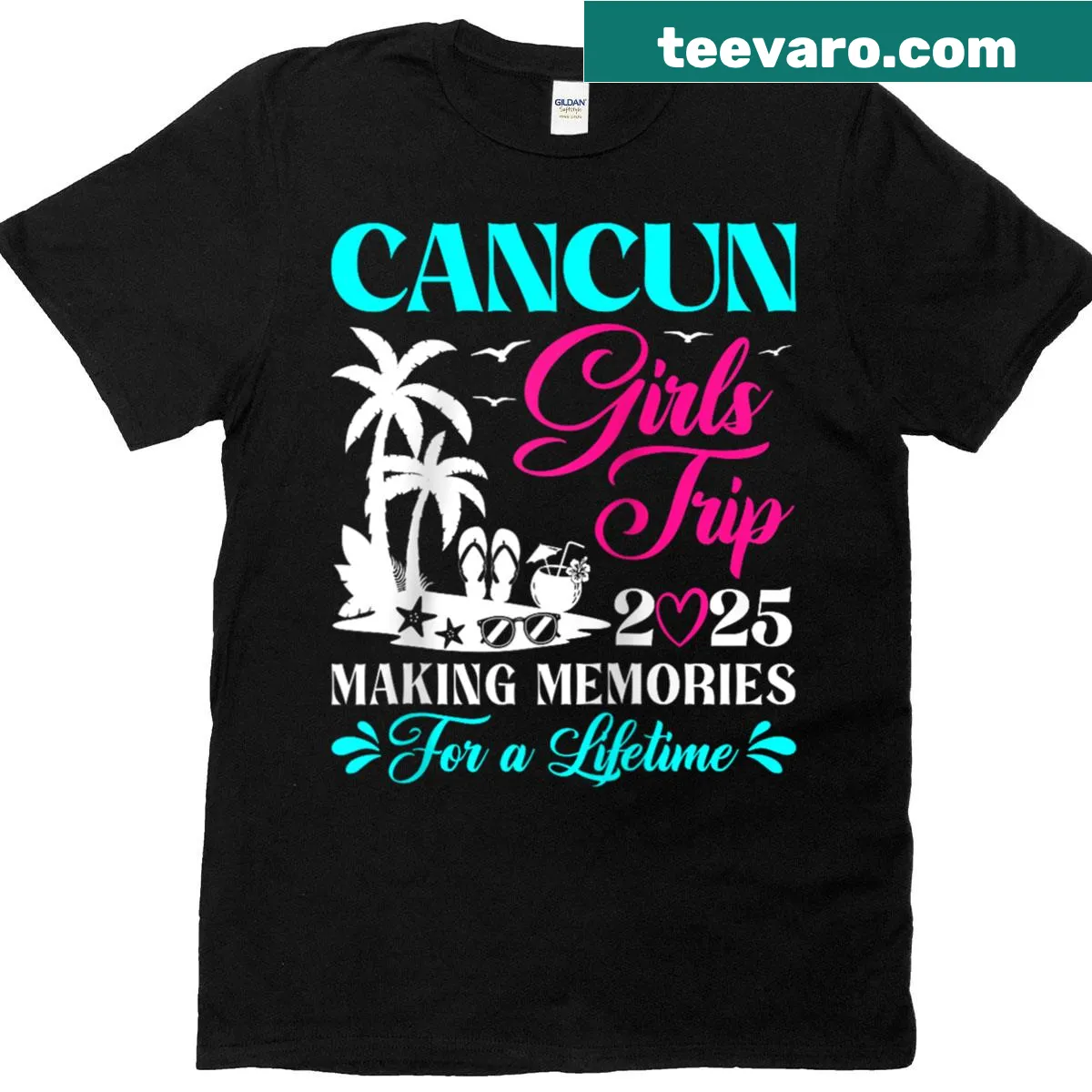 Raglan baseball tee for women celebrating a Cancun girls trip — on a men's t-shirt