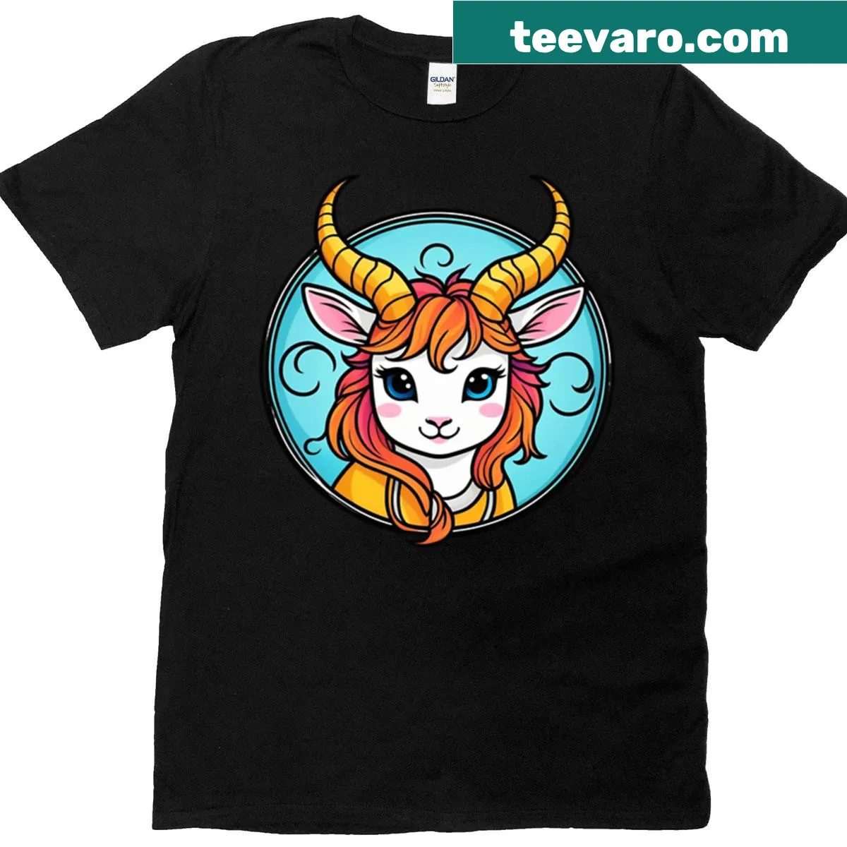 Capricorn zodiac sign illustration on oversized T-shirt — on a men's t-shirt