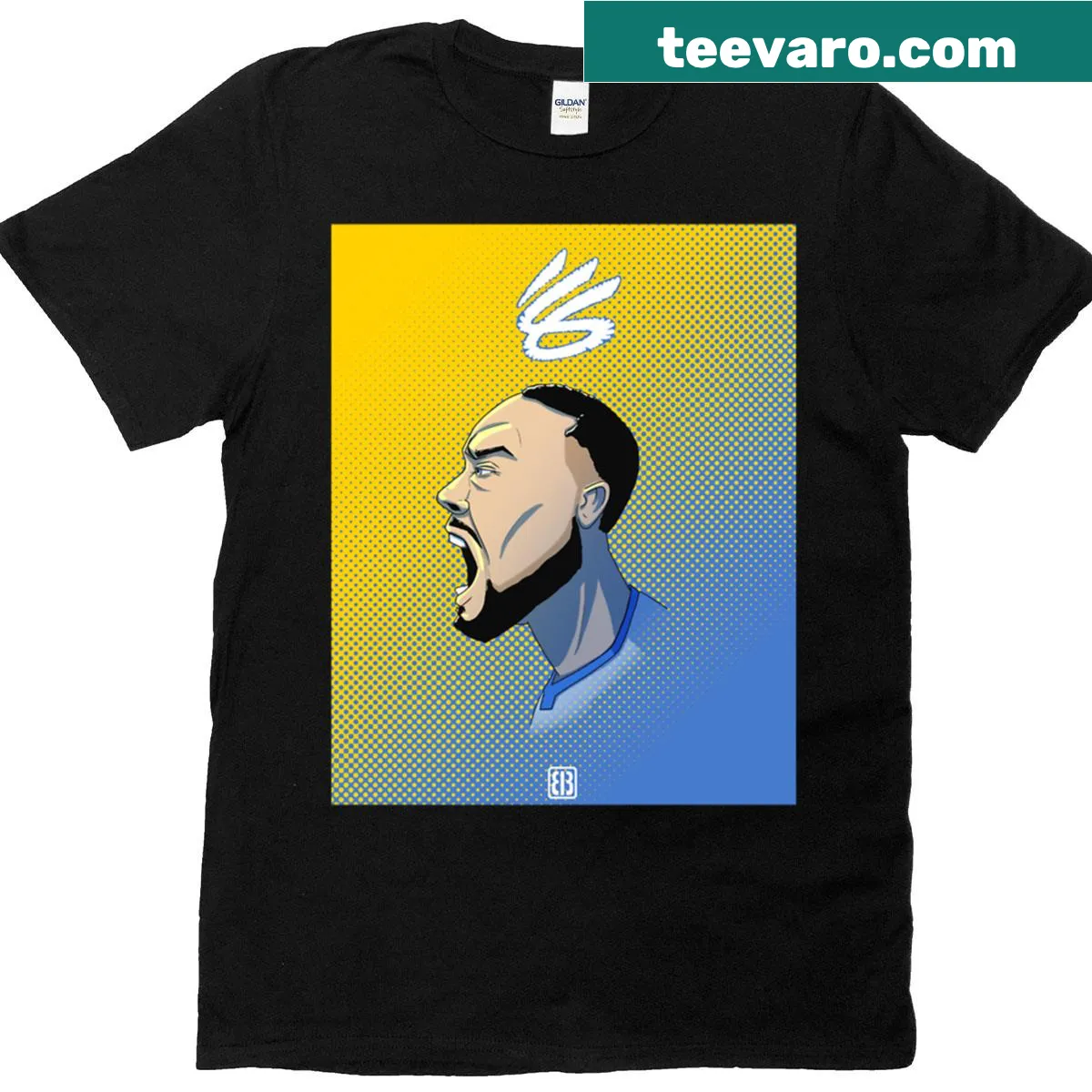 Chef Curry T-shirt with playful chef hat and bold text. — on a men's t-shirt