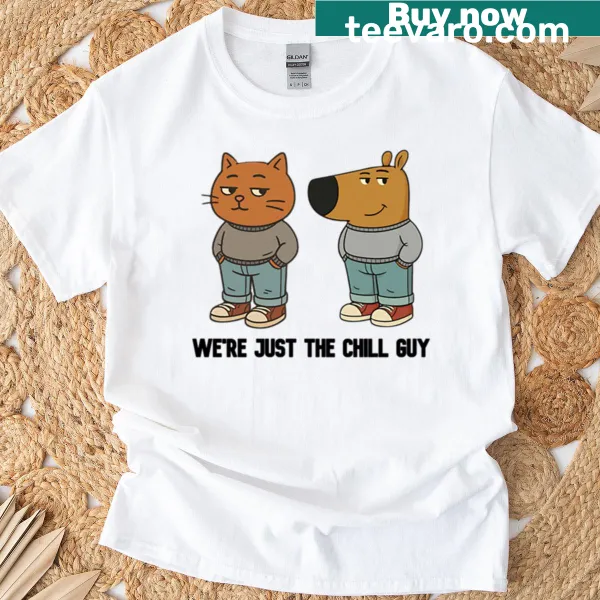 Illustration of Chill Guy with Chill Gal on a casual t-shirt