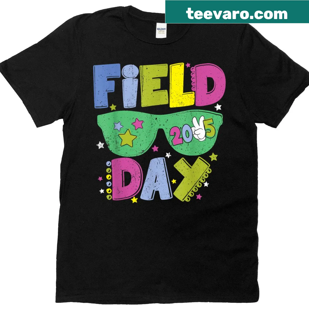 Field Day sunglasses design illustration — on a men's t-shirt