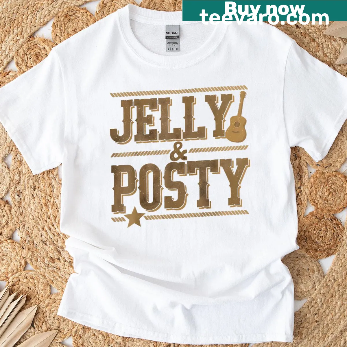 T-shirt with typography celebrating country music tours — on a men's t-shirt