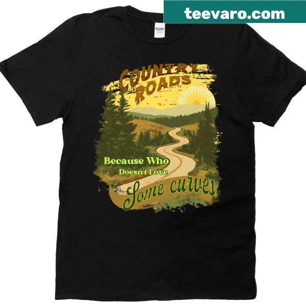 T-shirt featuring a scenic country roads design.