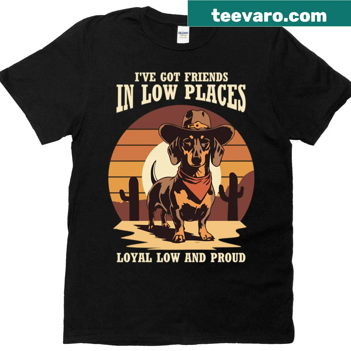 Retro style T-shirt featuring a cowboy dog illustration for dog lovers. — on a men's t-shirt
