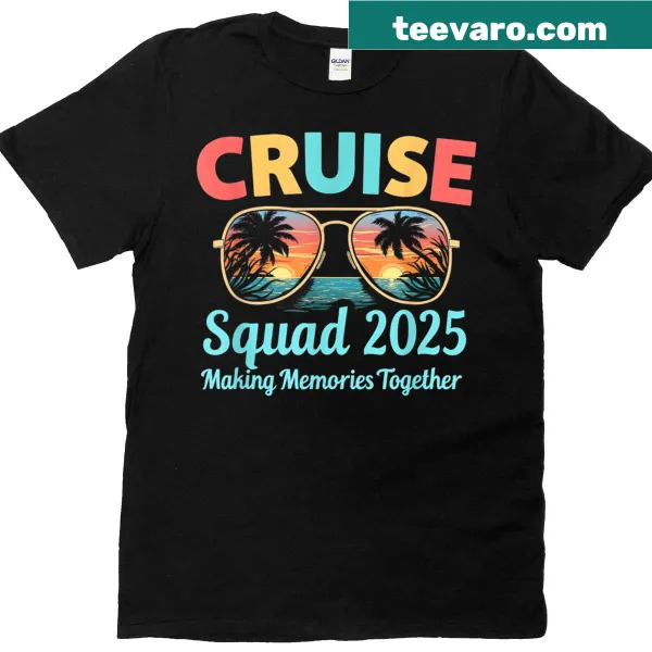 Cruise Squad 2025 family vacation graphic on a t-shirt.