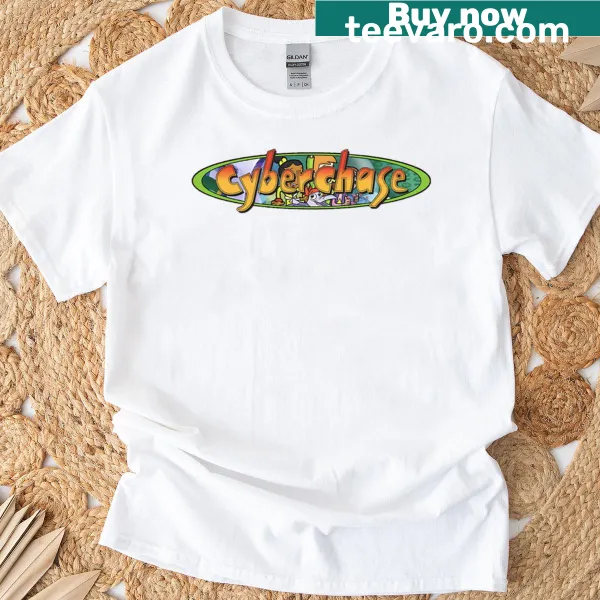 Cartoon-style t-shirt featuring Cyberchase graphics