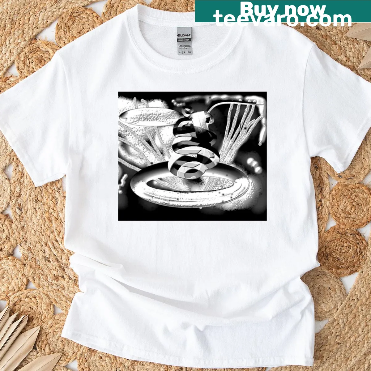 Dark Embossed Uap Oversized T-shirt with textured design — on a men's t-shirt