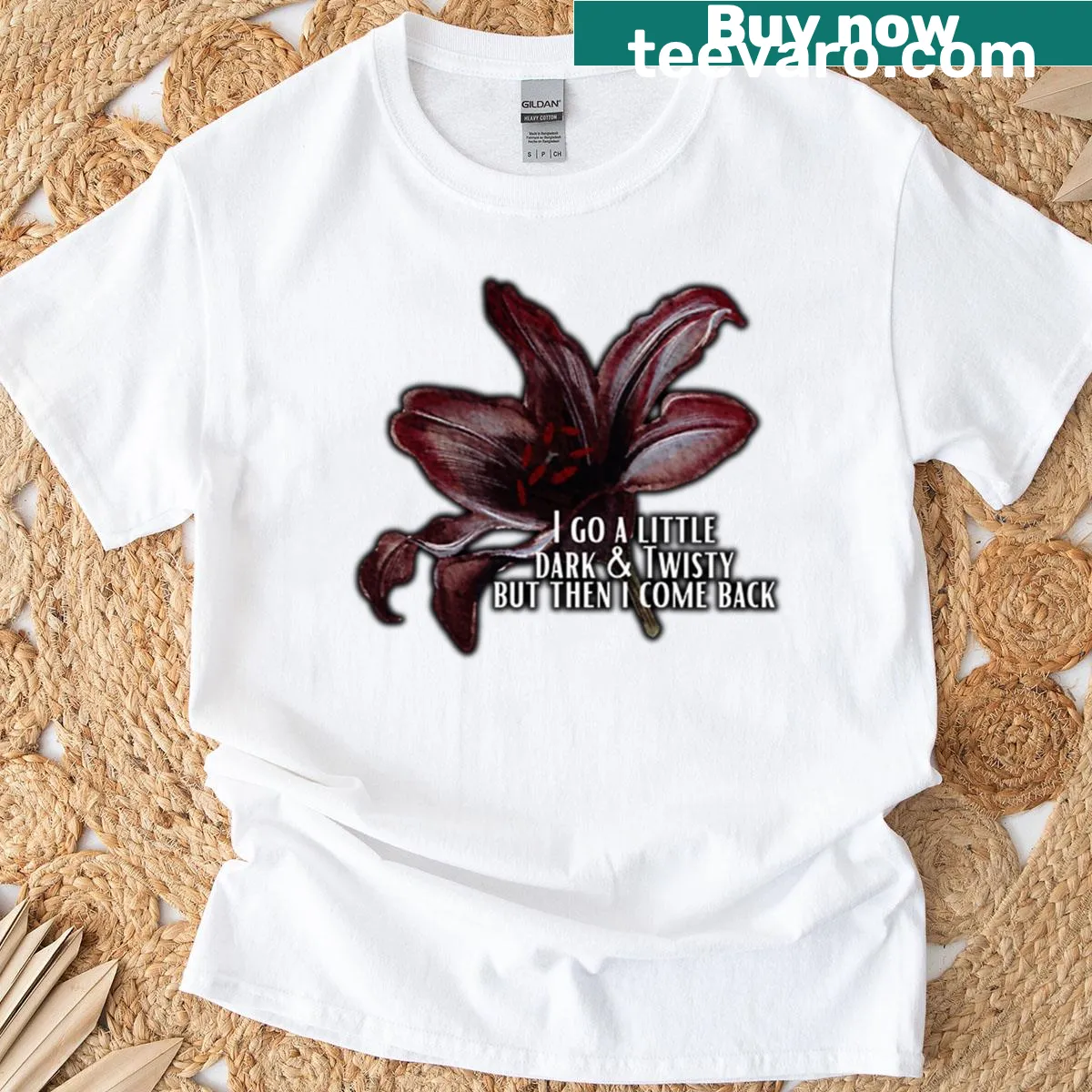 Dark Twisty Oversized T-shirt with bold typography — on a men's t-shirt
