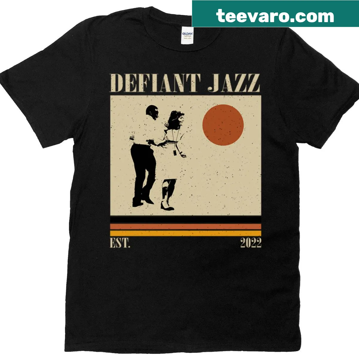 Retro T-shirt celebrating jazz and the Severance TV series — on a men's t-shirt