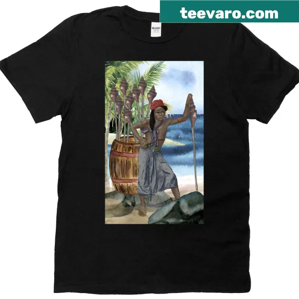 Determination Island Warrior T-shirt with tropical and warrior design