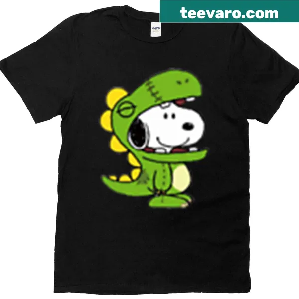 Cute illustration of Dino and Snoopy on a premium t-shirt